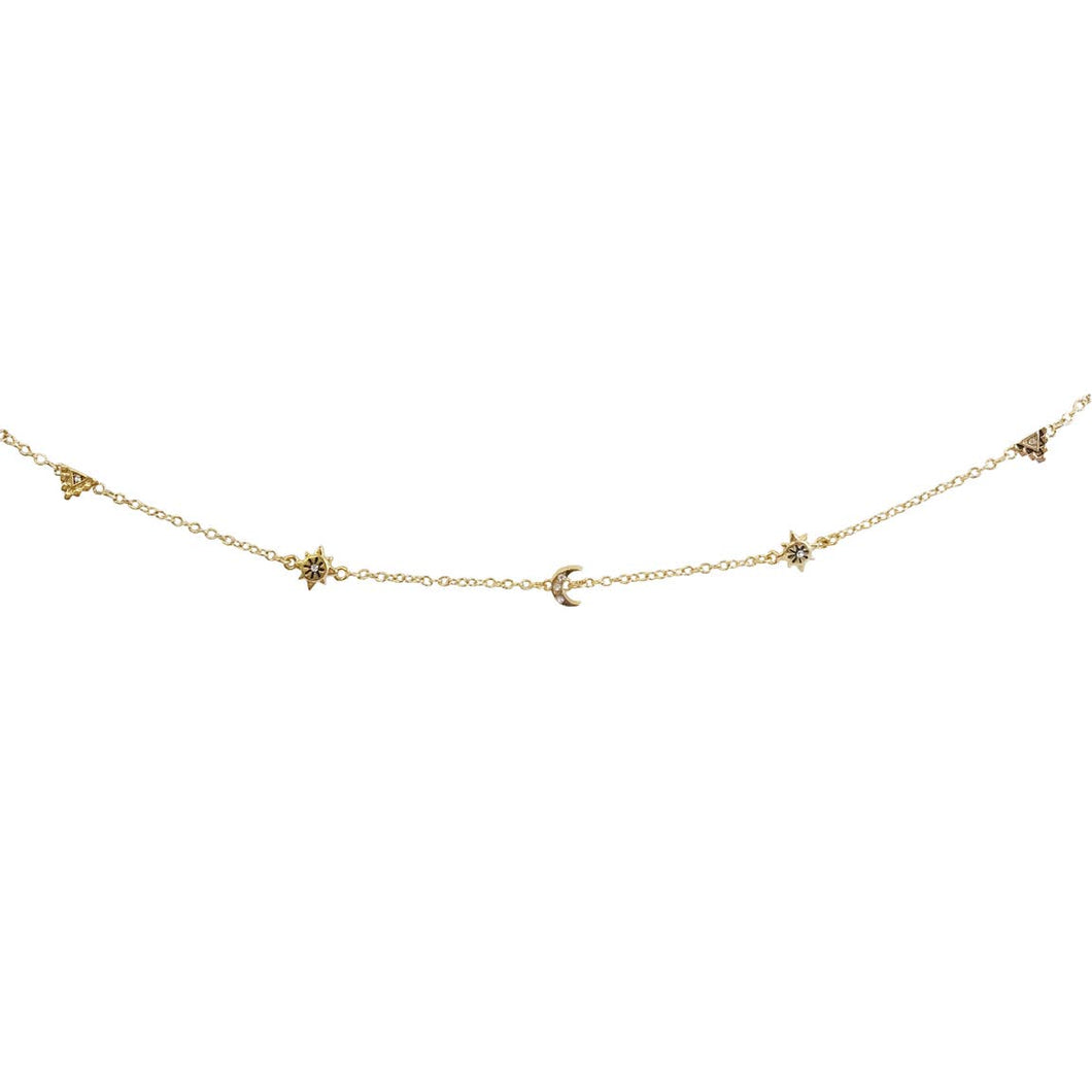 Dainty Gold Choker Necklace, Desert Child