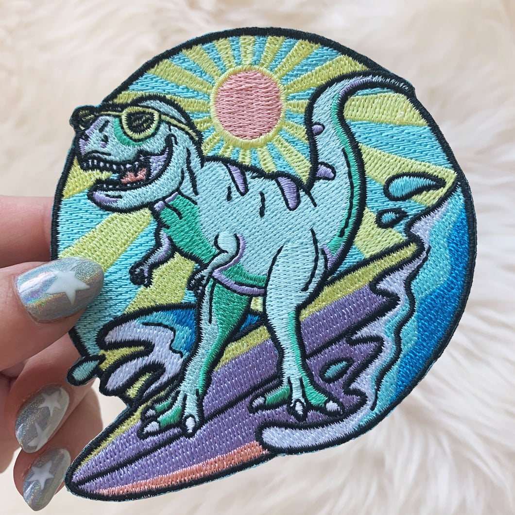 Patch - Dinosaur Surfing