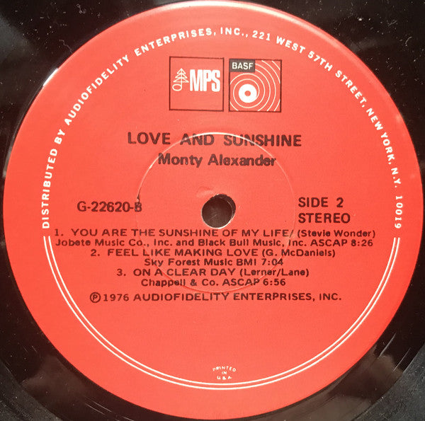 Monty Alexander | Love And Sunshine – Tunnel Records