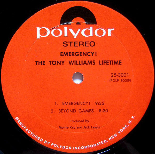 洋楽 Tony Williams Emergency! LP 25-3001 The Tony Williams Lifetime – Emergency! – 2 x Vinyl (Yellow