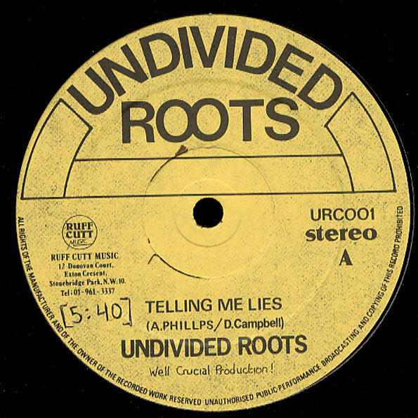 Unveiled Roots Undivided Roots | Telling Me Lies – Tunnel Records