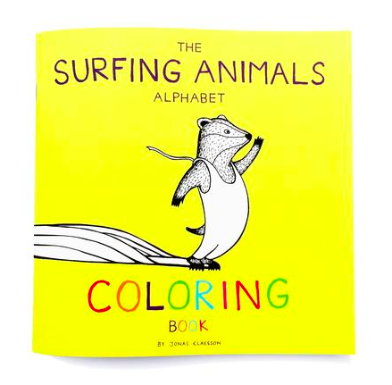 The Surfing Animals Alphabet COLORING Book by Jonas Claesson